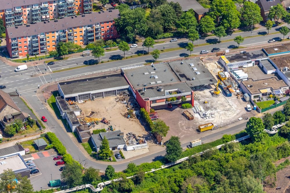 Luftaufnahme Herne - Abrissfläche des ehemaligen Supermarkt- Gebäudes in Herne im Bundesland Nordrhein-Westfalen, Deutschland