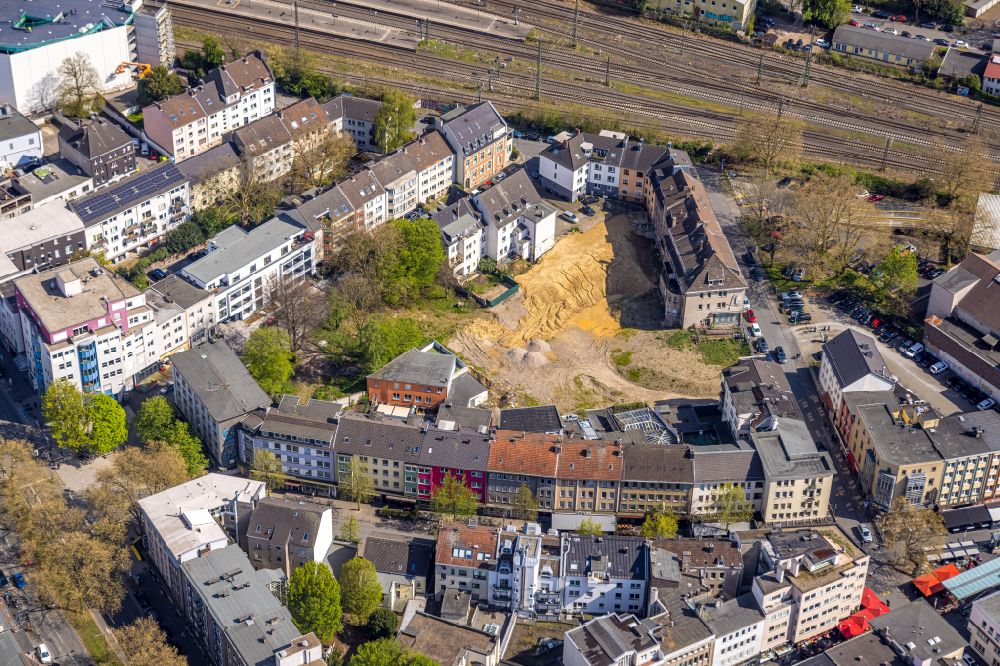 Luftbild Bochum - Abrissfläche in einem Innenhof an der Kreuzstraße in Bochum im Bundesland Nordrhein-Westfalen