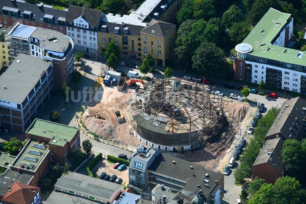 Luftaufnahme Hamburg - Abrißfläche des Gebäudes des Baudenkmals der Schilleroper in Hamburg, Deutschland