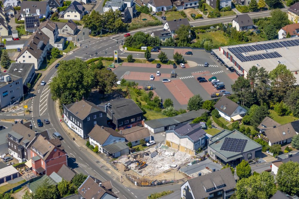 Luftaufnahme Gevelsberg - Abrissfläche des Gebäudes Blumen Gräfer im Ortsteil Heck in Gevelsberg im Bundesland Nordrhein-Westfalen, Deutschland