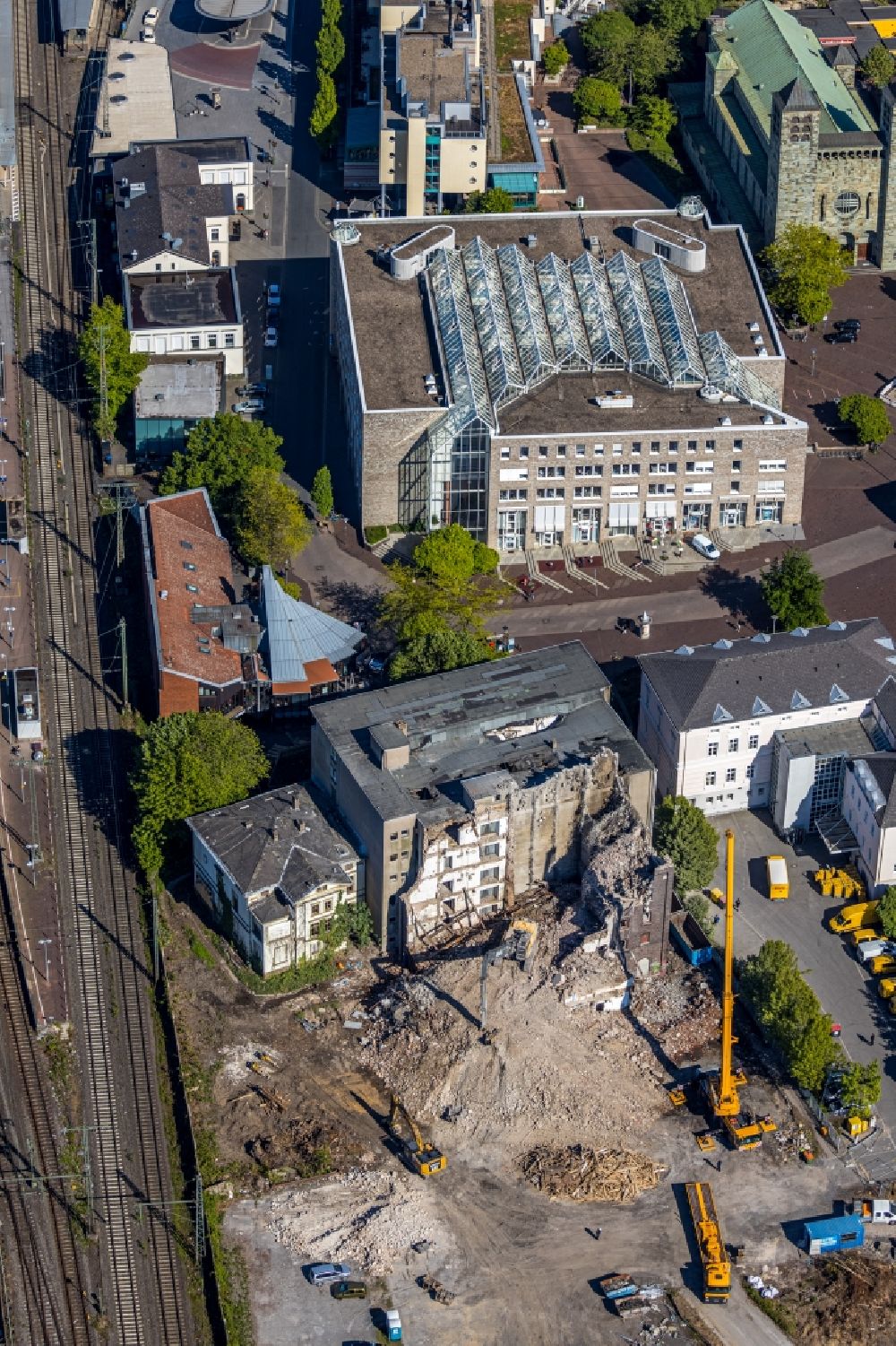 Luftaufnahme Unna - Abrißfläche des Gebäudes Mühle Bremme in Unna im Bundesland Nordrhein-Westfalen, Deutschland