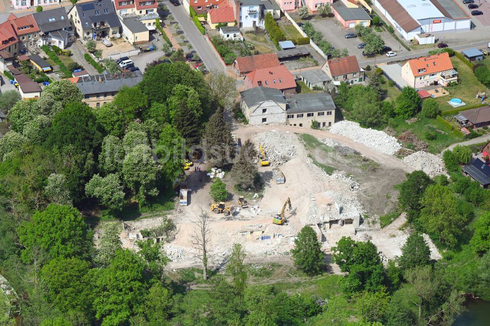 Luftbild Warin - Abrißfläche des Gebäudes in Warin im Bundesland Mecklenburg-Vorpommern, Deutschland
