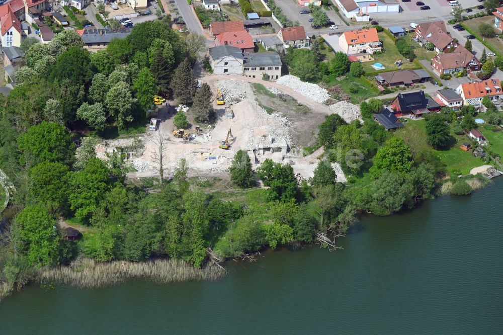 Luftaufnahme Warin - Abrißfläche des Gebäudes in Warin im Bundesland Mecklenburg-Vorpommern, Deutschland