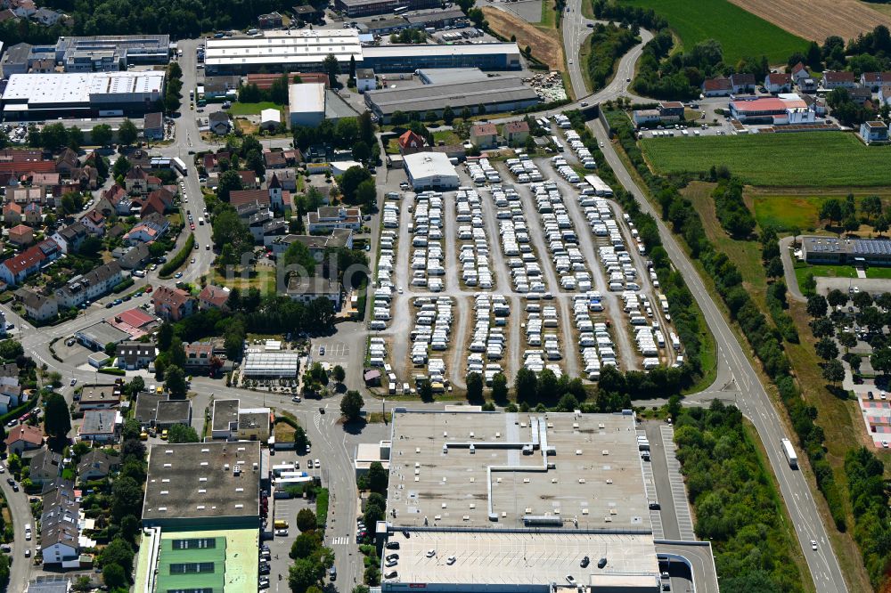 Luftbild Steinheim an der Murr - Abstellfläche für Wohnwagen in Steinheim an der Murr im Bundesland Baden-Württemberg, Deutschland