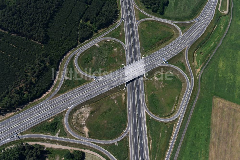 Luftbild Wöbbelin - AD Autobahndreieck Schwerin an der BAB Autobahn A14 und A24 bei Wöbbelin in Mecklenburg-Vorpommern