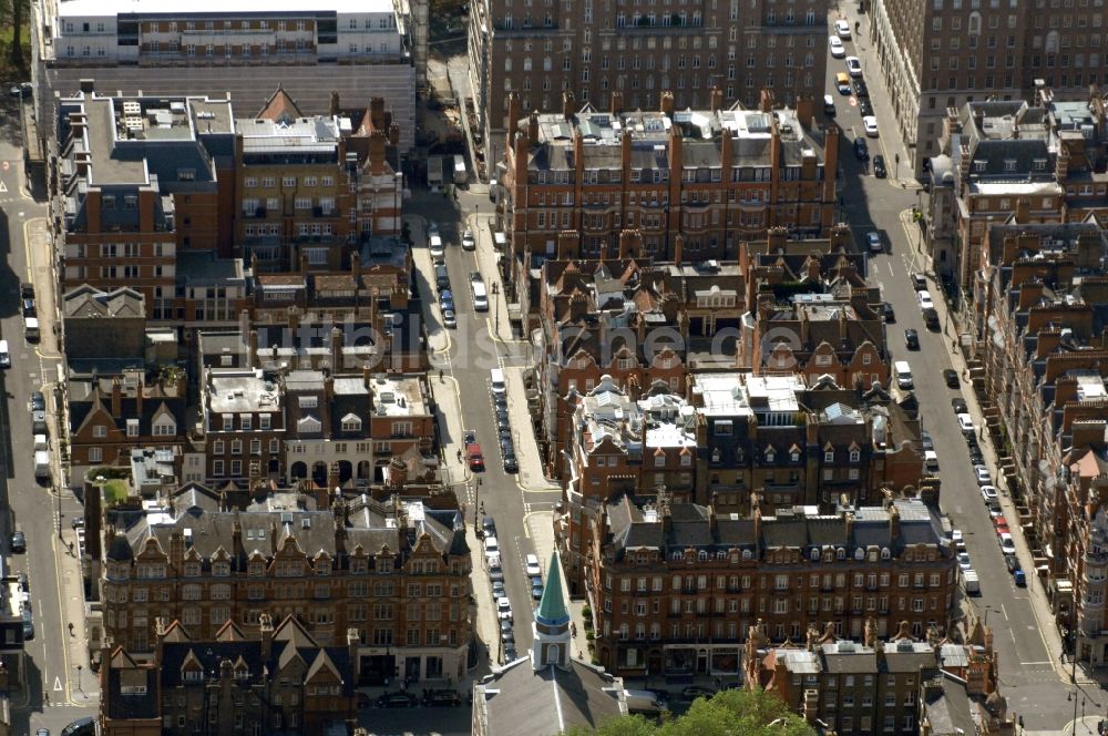 London von oben - Aldford Street im Stadtbezirk City of Westminster in London in der Grafschaft Greater London in Großbritannien