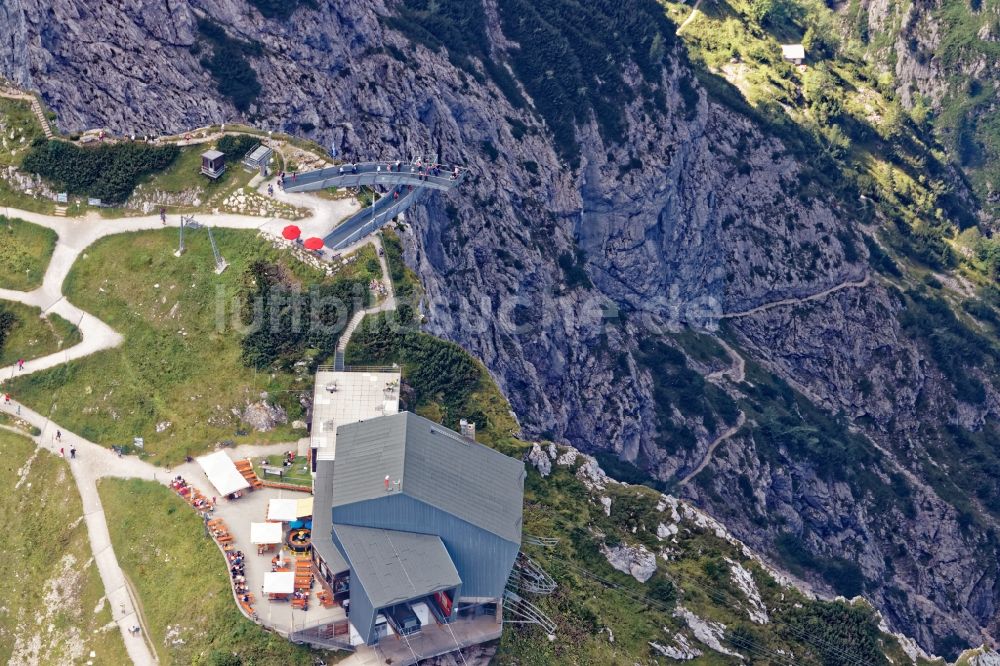 Luftbild Grainau - AlpspiX Aussichtsplattform und Bergstation der Alpspitzbahn am Fuße der Alpspitze nahe Garmisch-Partenkirchen im Bundesland Bayern