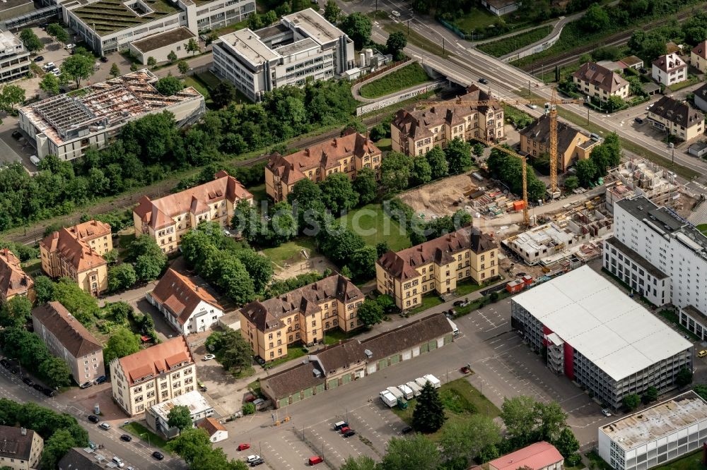 Luftbild Freiburg im Breisgau - Altbau- Gebäudekomplex in Freiburg im Breisgau im Bundesland Baden-Württemberg, Deutschland