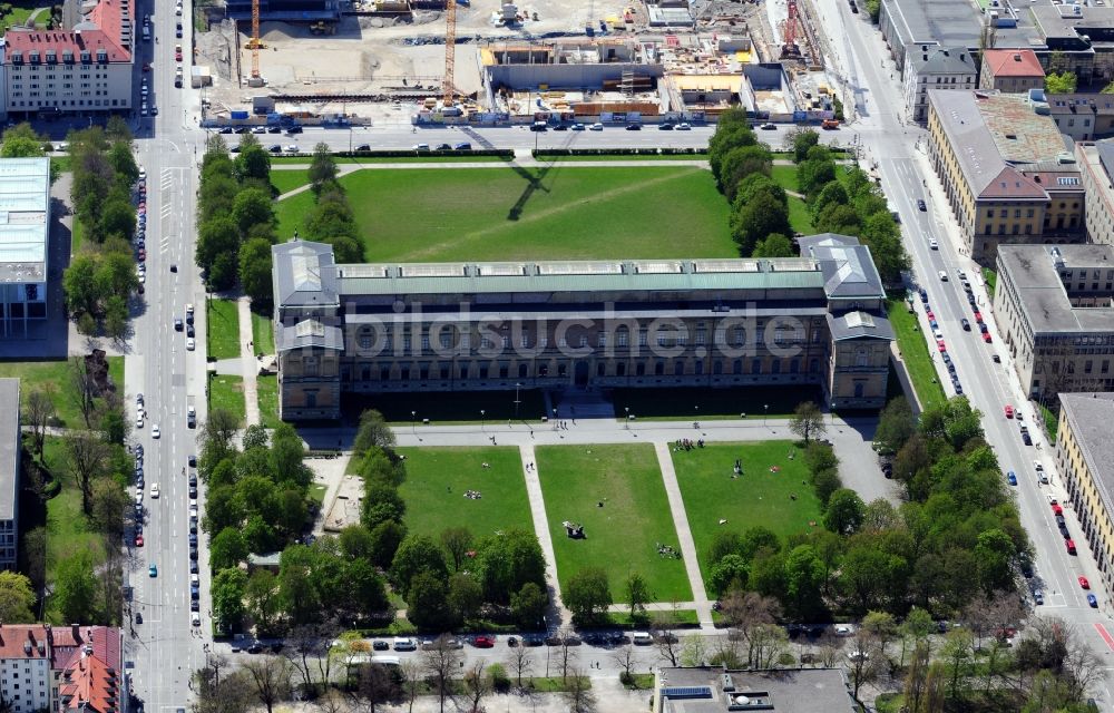 München von oben - Alte Pinakothek in München im Bundesland Bayern