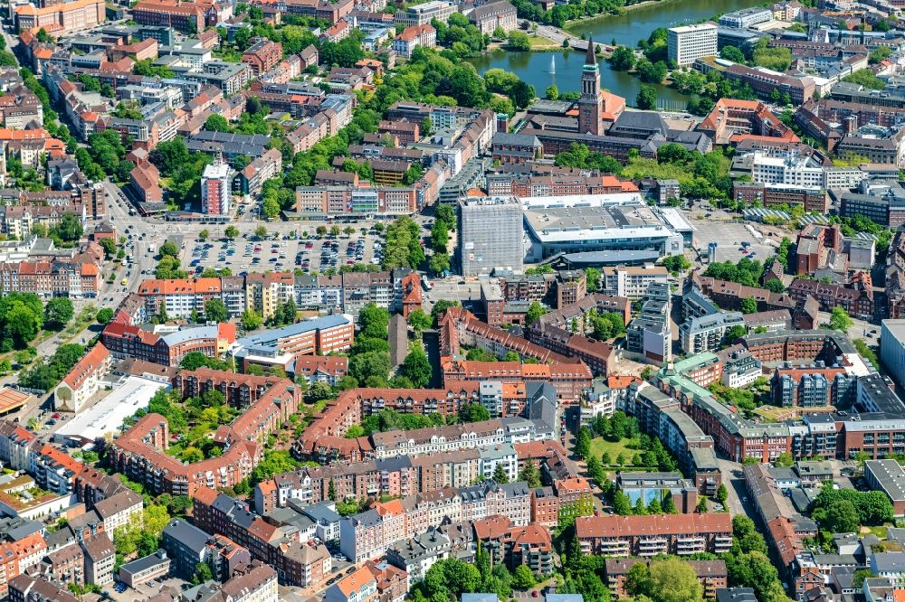 Luftaufnahme Kiel - Altstadt- Zentrum von Kiel im Bundesland Schleswig-Holstein