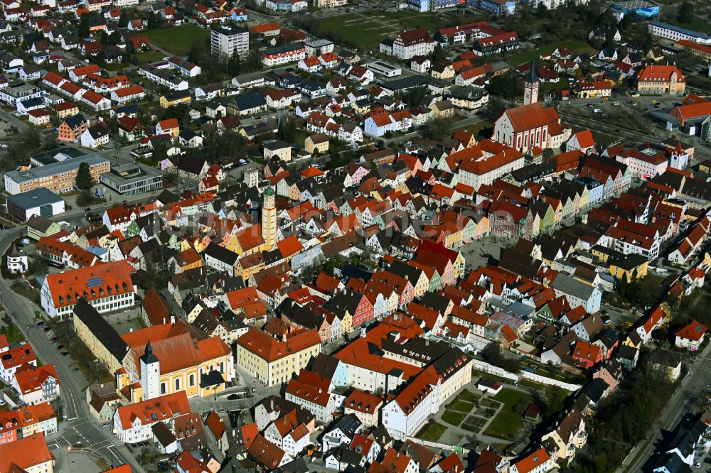 Luftbild Mindelheim - Altstadtbereich und Innenstadt in Mindelheim im Bundesland Bayern, Deutschland