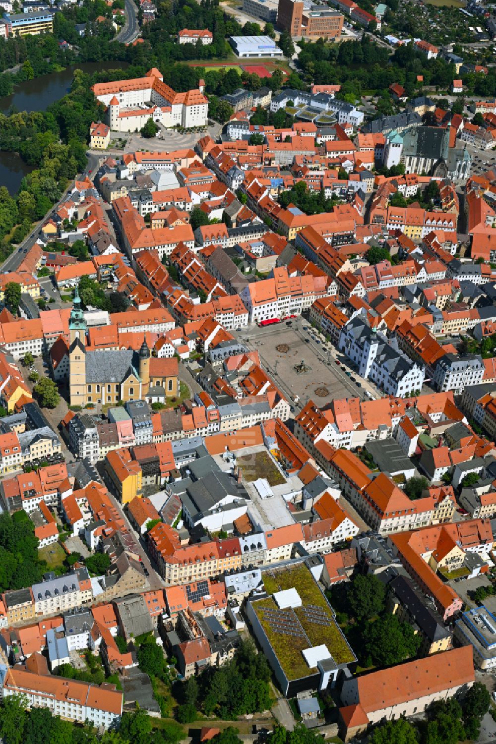 Altstadt aus der Vogelperspektive: Altstadtbereich und Innenstadtzentrum in Altstadt im Bundesland Sachsen, Deutschland