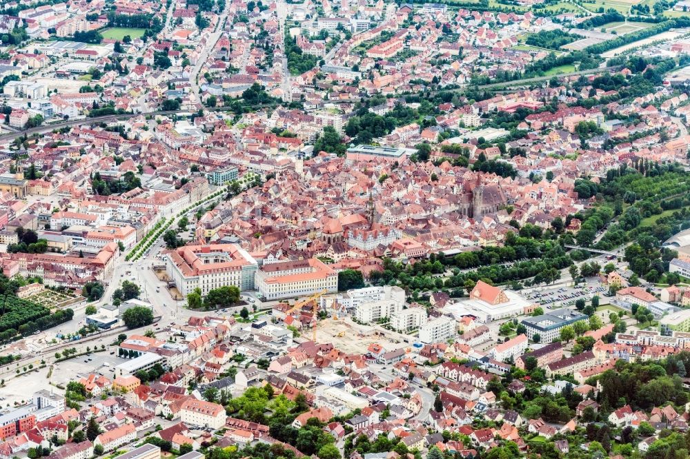 Luftaufnahme Ansbach - Altstadtbereich und Innenstadtzentrum in Ansbach im Bundesland Bayern, Deutschland