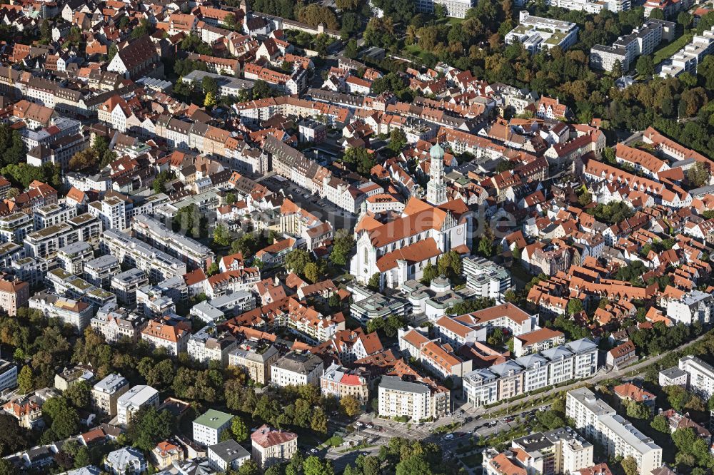 Luftaufnahme Augsburg - Altstadtbereich und Innenstadtzentrum in Augsburg im Bundesland Bayern, Deutschland