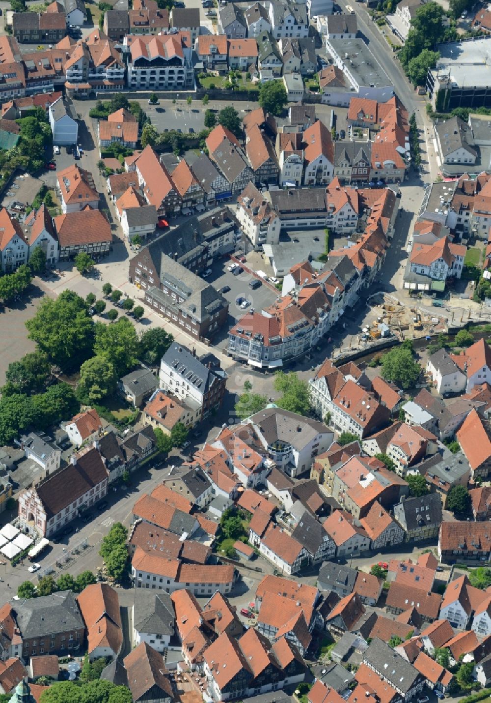 Luftaufnahme Bad Salzuflen - Altstadtbereich und Innenstadtzentrum in Bad Salzuflen im Bundesland Nordrhein-Westfalen