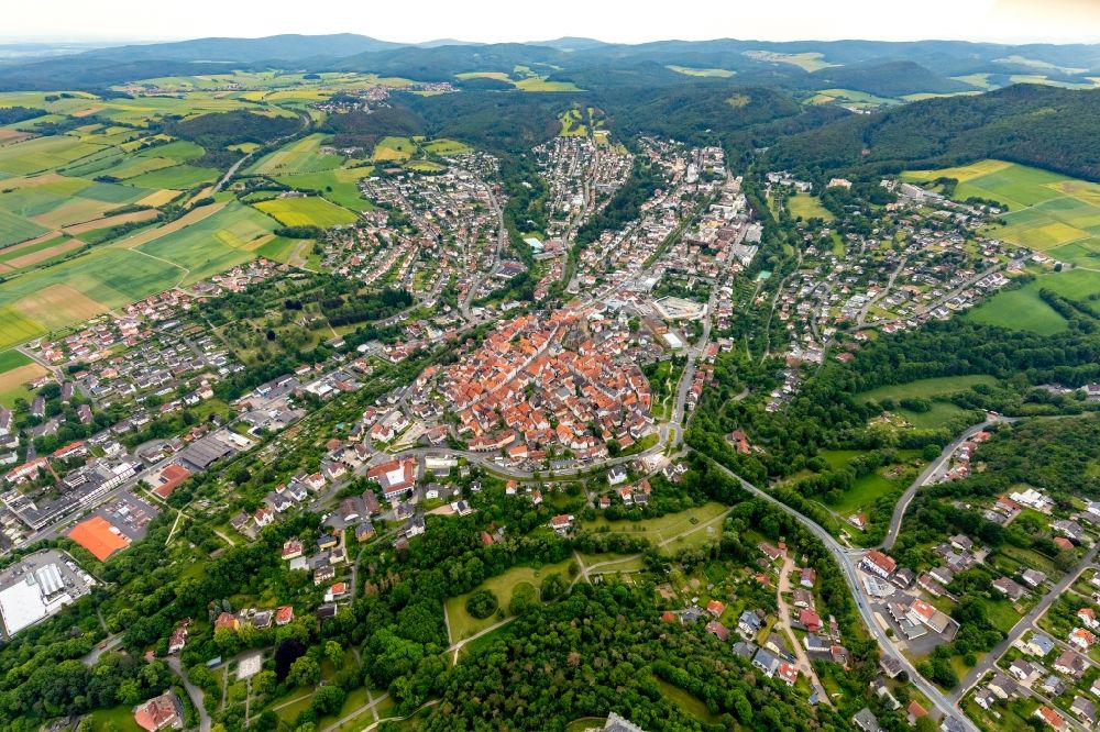 Luftbild Bad Wildungen - Altstadtbereich und Innenstadtzentrum in Bad Wildungen im Bundesland Hessen, Deutschland