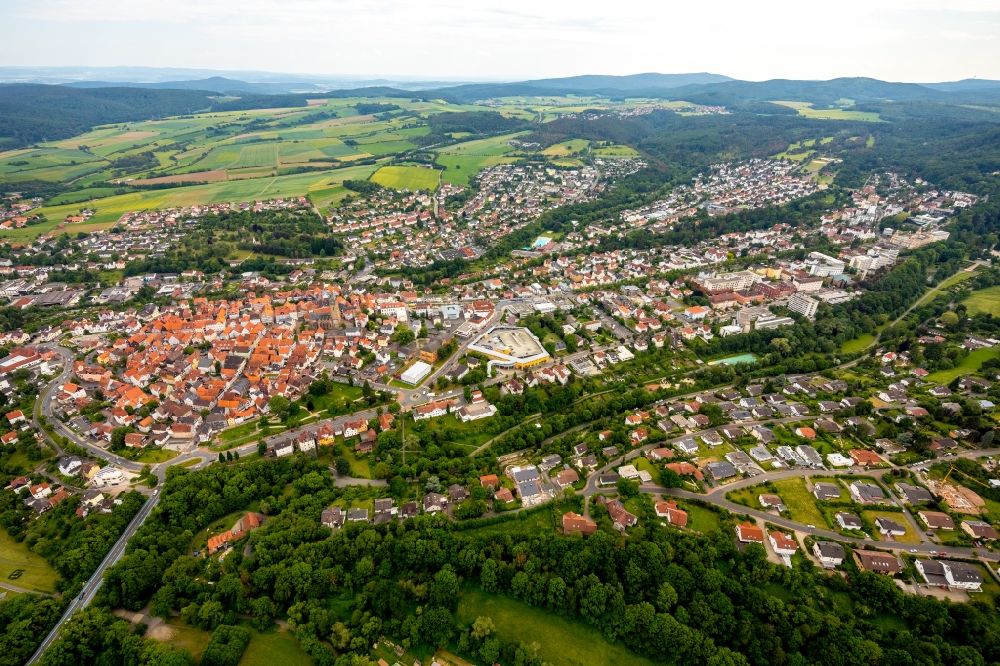 Luftbild Bad Wildungen - Altstadtbereich und Innenstadtzentrum in Bad Wildungen im Bundesland Hessen, Deutschland