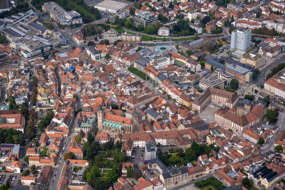 Bayreuth aus der Vogelperspektive: Altstadtbereich und Innenstadtzentrum in Bayreuth im Bundesland Bayern, Deutschland