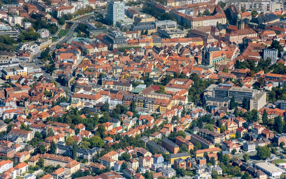 Bayreuth von oben - Altstadtbereich und Innenstadtzentrum in Bayreuth im Bundesland Bayern, Deutschland