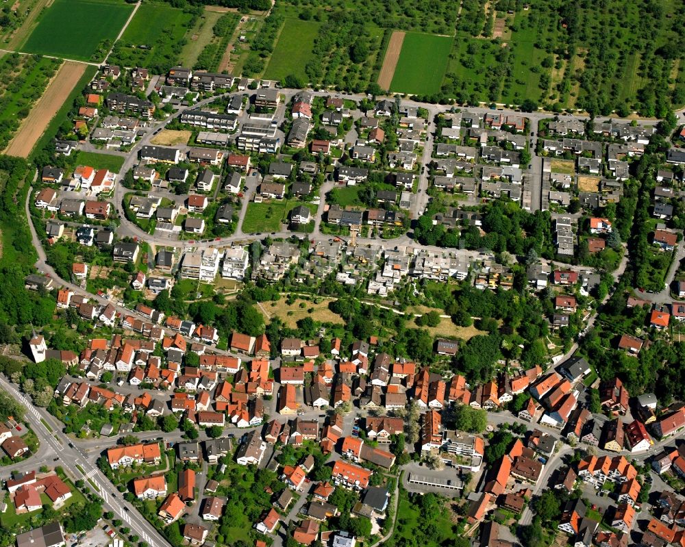 Beinstein aus der Vogelperspektive: Altstadtbereich und Innenstadtzentrum in Beinstein im Bundesland Baden-Württemberg, Deutschland