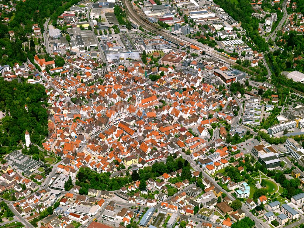 Luftbild Biberach an der Riß - Altstadtbereich und Innenstadtzentrum in Biberach an der Riß im Bundesland Baden-Württemberg, Deutschland