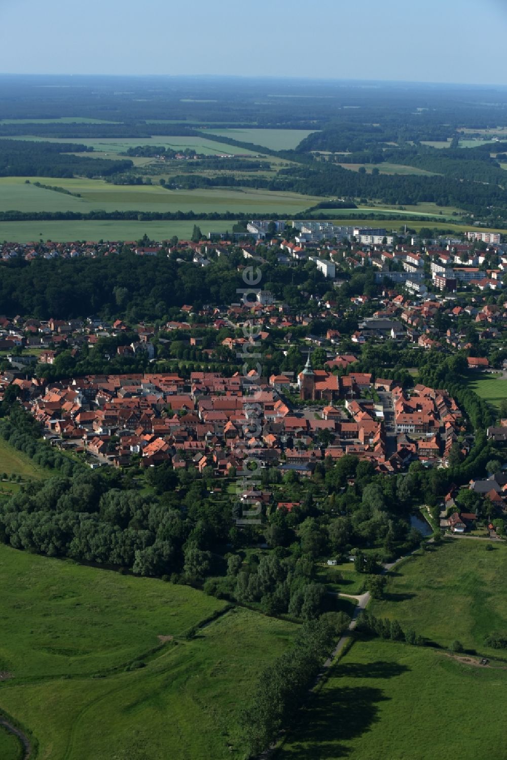 Luftbild Boizenburg/Elbe - Altstadtbereich und Innenstadtzentrum in Boizenburg/Elbe im Bundesland Mecklenburg-Vorpommern