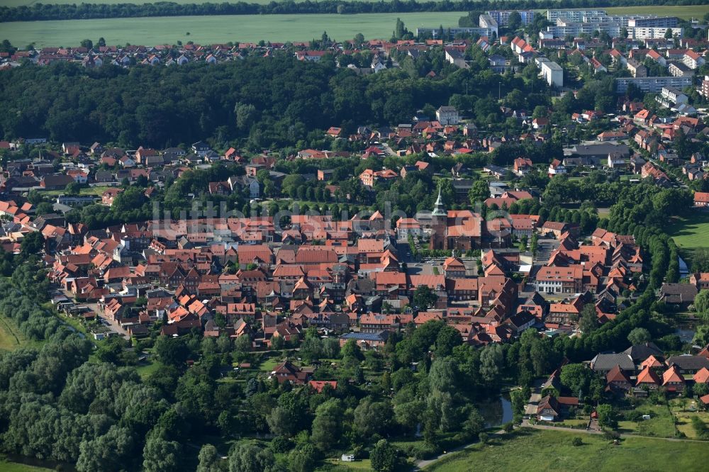 Boizenburg/Elbe von oben - Altstadtbereich und Innenstadtzentrum in Boizenburg/Elbe im Bundesland Mecklenburg-Vorpommern