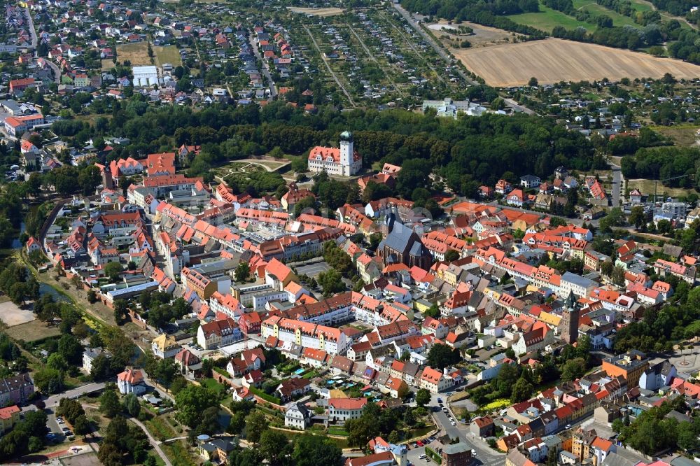 Delitzsch von oben - Altstadtbereich und Innenstadtzentrum in Delitzsch im Bundesland Sachsen, Deutschland