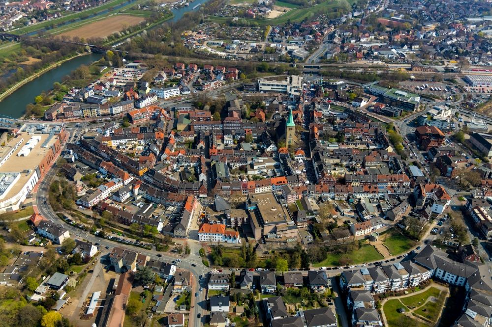 Dorsten von oben - Altstadtbereich und Innenstadtzentrum in Dorsten im Bundesland Nordrhein-Westfalen, Deutschland