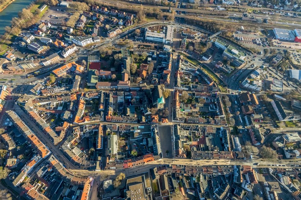 Luftaufnahme Dorsten - Altstadtbereich und Innenstadtzentrum in Dorsten im Bundesland Nordrhein-Westfalen, Deutschland