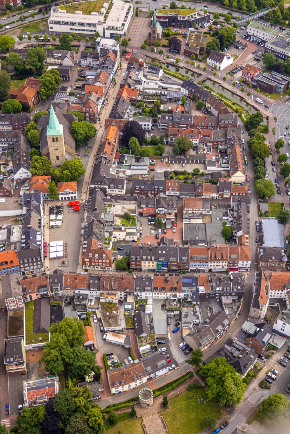 Luftaufnahme Dorsten - Altstadtbereich und Innenstadtzentrum in Dorsten im Bundesland Nordrhein-Westfalen, Deutschland