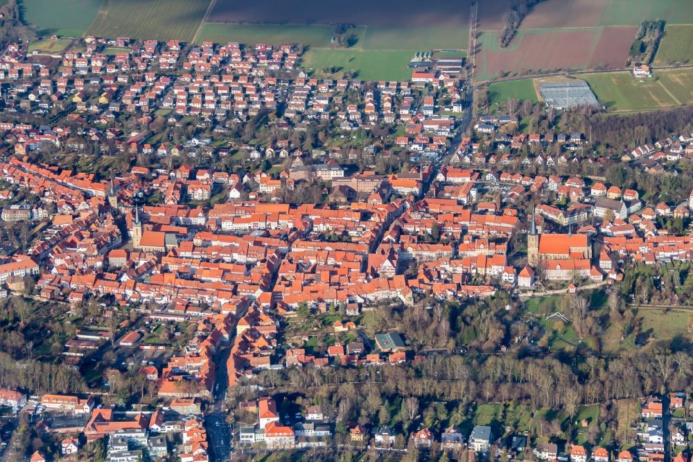 Luftbild Duderstadt - Altstadtbereich und Innenstadtzentrum in Duderstadt im Bundesland Niedersachsen, Deutschland
