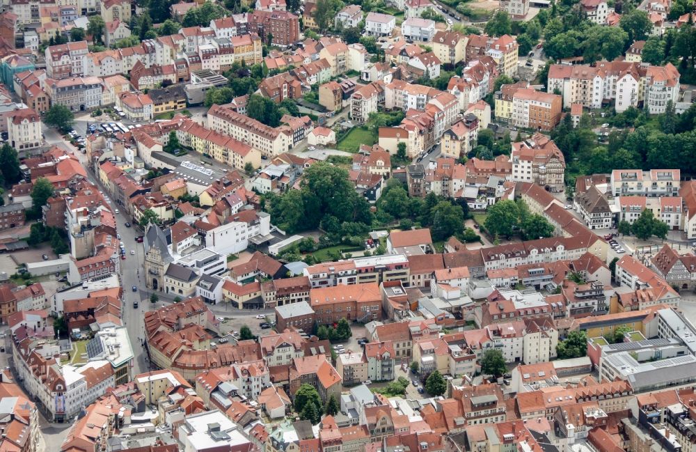 Luftaufnahme Eisenach - Altstadtbereich und Innenstadtzentrum in Eisenach im Bundesland Thüringen, Deutschland