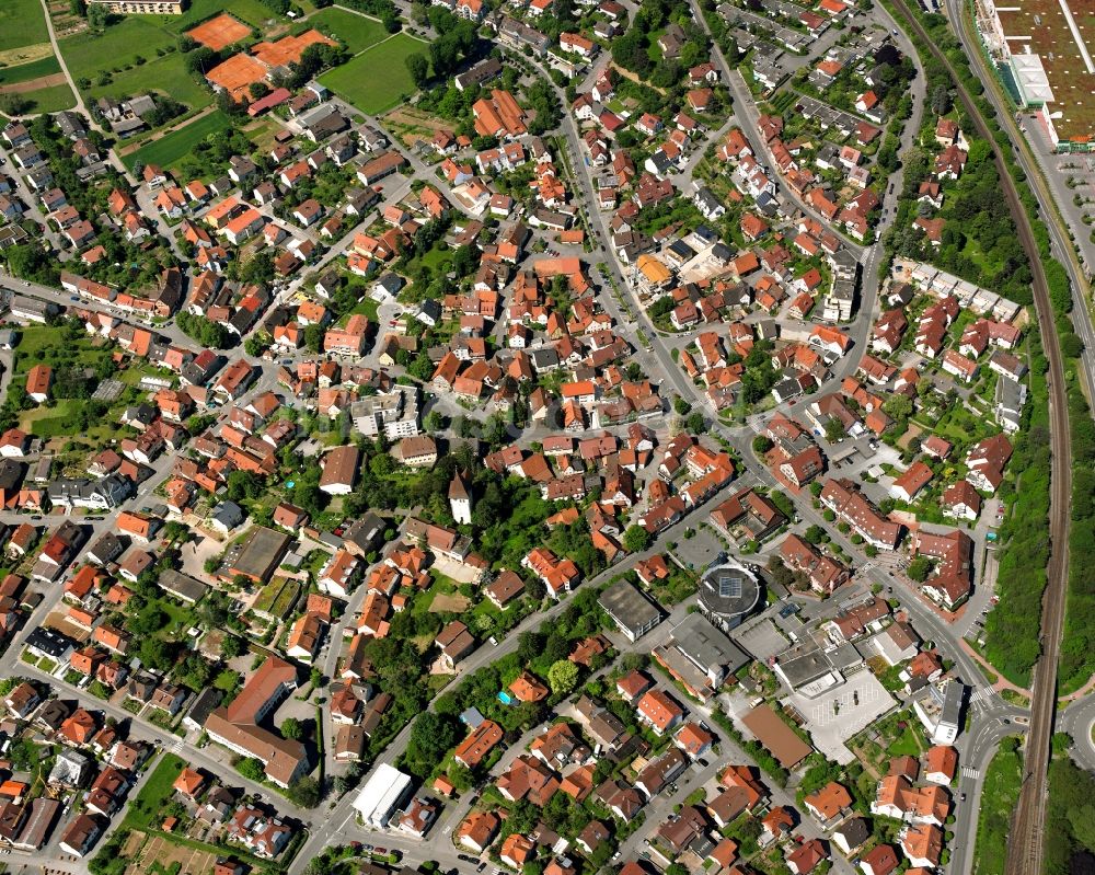 Luftaufnahme Endersbach - Altstadtbereich und Innenstadtzentrum in Endersbach im Bundesland Baden-Württemberg, Deutschland