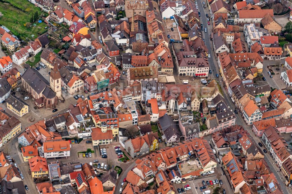 Luftbild Endingen am Kaiserstuhl - Altstadtbereich und Innenstadtzentrum in Endingen am Kaiserstuhl im Bundesland Baden-Württemberg, Deutschland