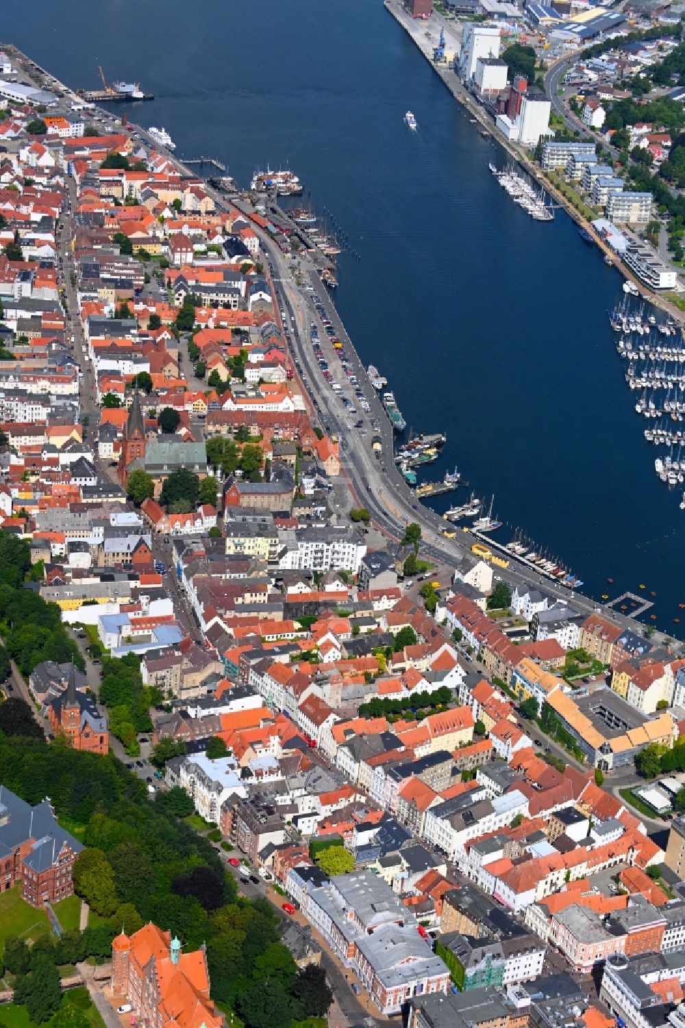 Luftbild Flensburg - Altstadtbereich und Innenstadtzentrum in Flensburg im Bundesland Schleswig-Holstein, Deutschland