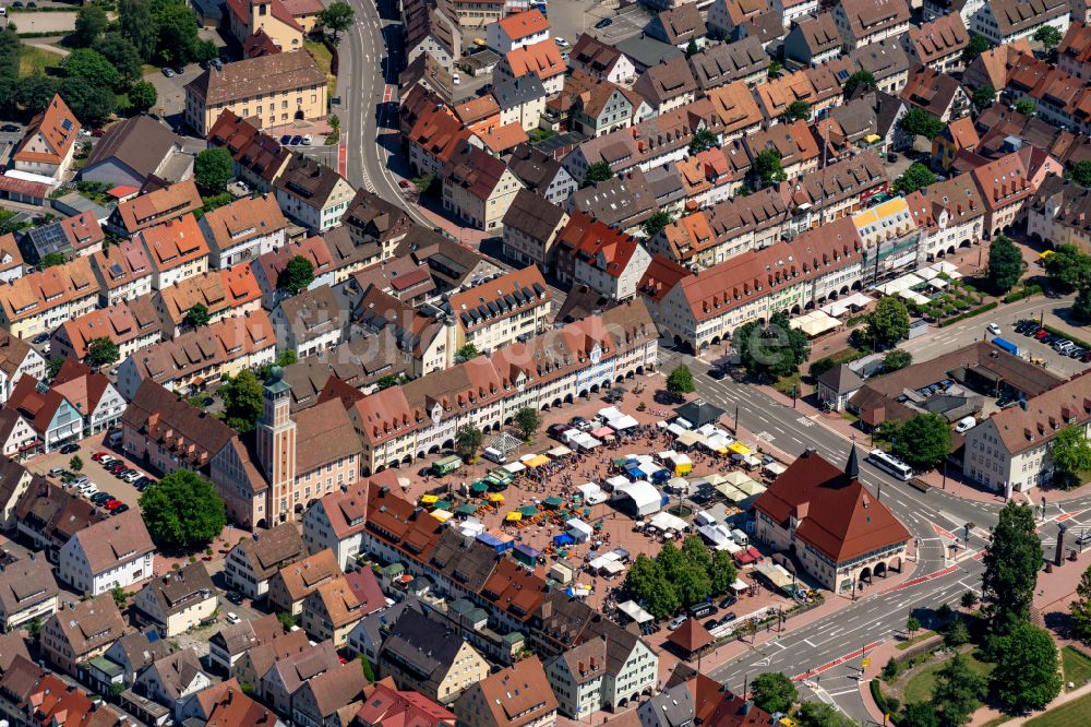 Freudenstadt aus der Vogelperspektive: Altstadtbereich und Innenstadtzentrum in Freudenstadt im Bundesland Baden-Württemberg, Deutschland