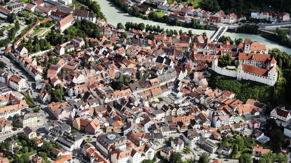 Luftbild Füssen - Altstadtbereich und Innenstadtzentrum in Füssen im Bundesland Bayern, Deutschland