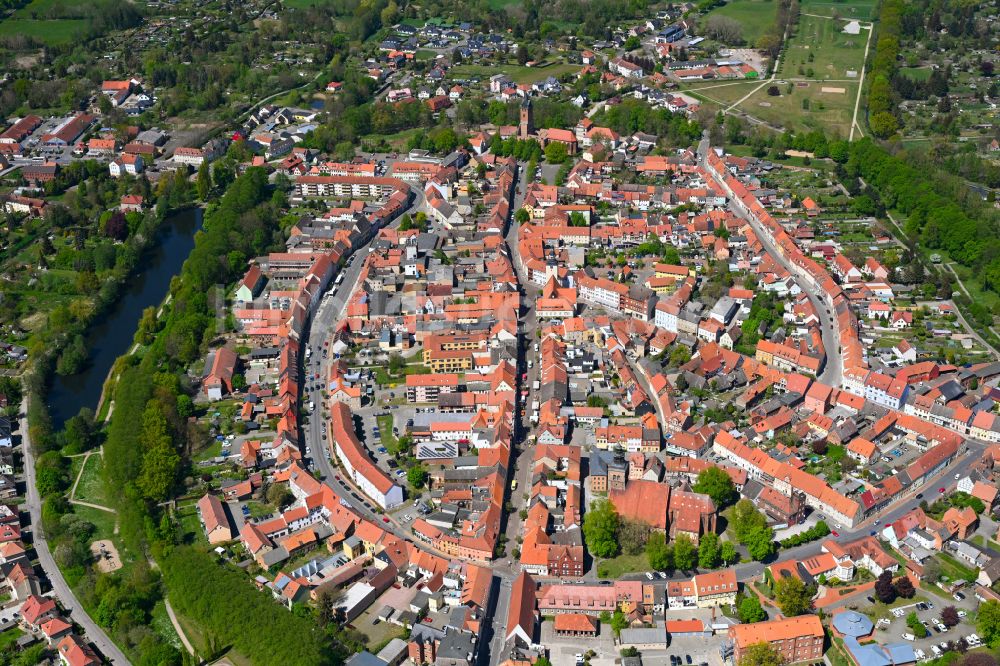 Luftbild Hansestadt Gardelegen - Altstadtbereich und Innenstadtzentrum in Gardelegen im Bundesland Sachsen-Anhalt, Deutschland