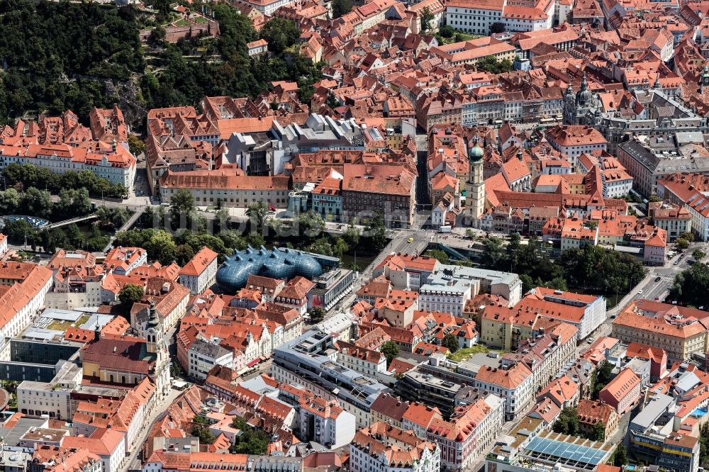 Luftbild Graz - Altstadtbereich und Innenstadtzentrum in Graz in Steiermark, Österreich