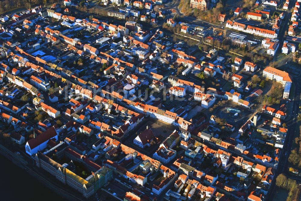 Luftaufnahme Grimma - Altstadtbereich und Innenstadtzentrum in Grimma im Bundesland Sachsen, Deutschland
