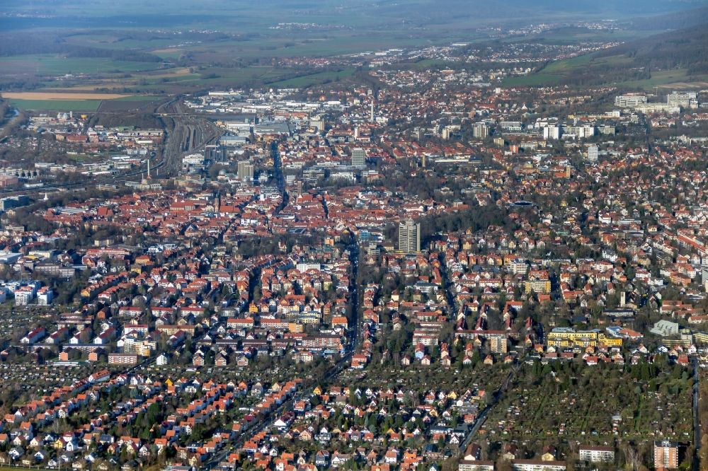 Luftbild Göttingen - Altstadtbereich und Innenstadtzentrum in Göttingen im Bundesland Niedersachsen, Deutschland
