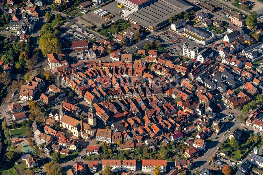 Luftbild Haslach im Kinzigtal - Altstadtbereich und Innenstadtzentrum in Haslach im Kinzigtal im Bundesland Baden-Württemberg, Deutschland