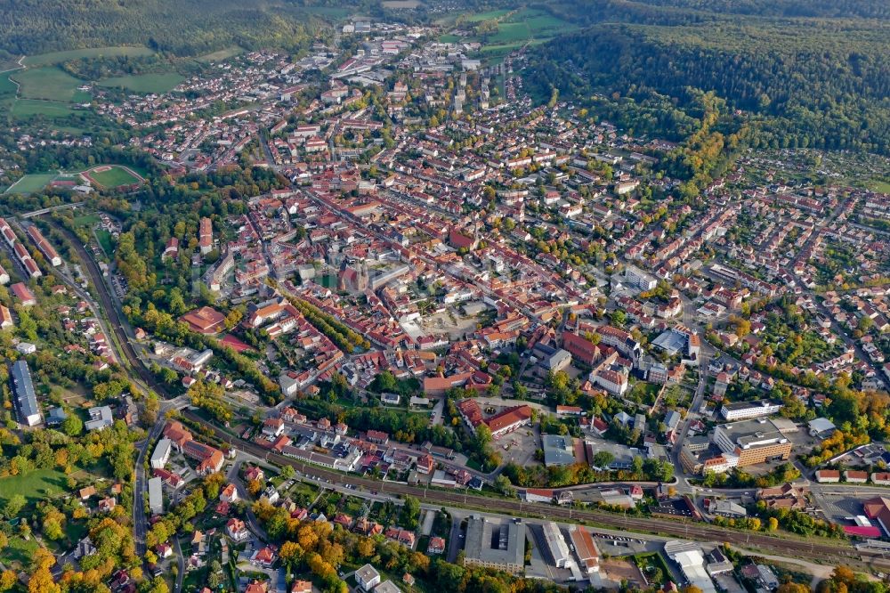 Luftbild Heilbad Heiligenstadt - Altstadtbereich und Innenstadtzentrum in Heilbad Heiligenstadt im Bundesland Thüringen, Deutschland