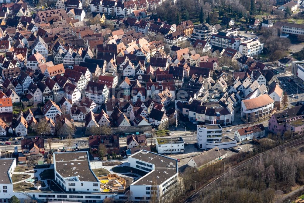 Herrenberg von oben - Altstadtbereich und Innenstadtzentrum in Herrenberg im Bundesland Baden-Württemberg