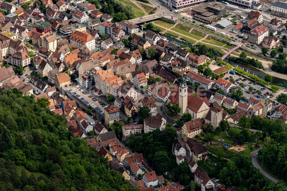 Luftaufnahme Horb am Neckar - Altstadtbereich und Innenstadtzentrum in Horb am Neckar im Bundesland Baden-Württemberg, Deutschland