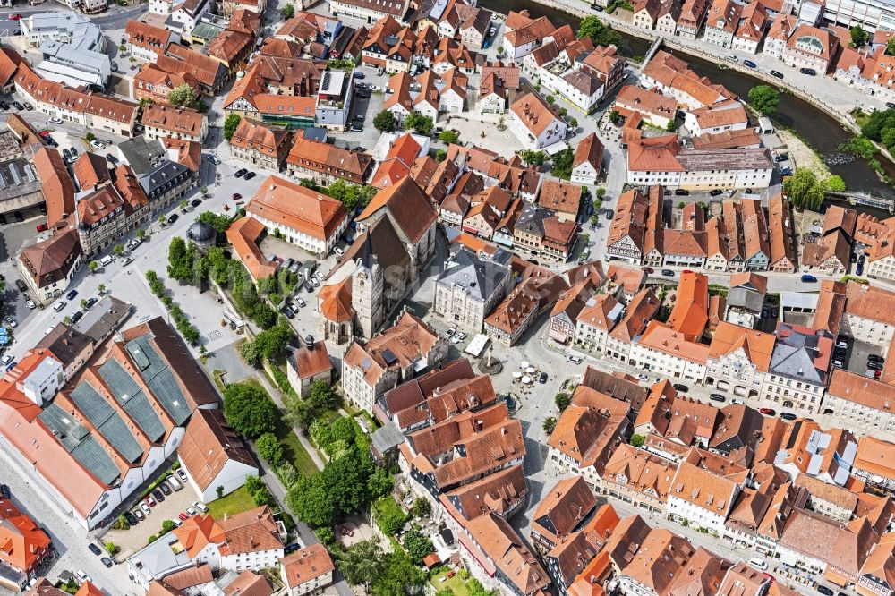 Luftaufnahme Kronach - Altstadtbereich und Innenstadtzentrum in Kronach im Bundesland Bayern, Deutschland