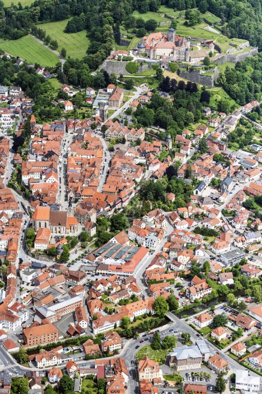 Luftbild Kronach - Altstadtbereich und Innenstadtzentrum in Kronach im Bundesland Bayern, Deutschland