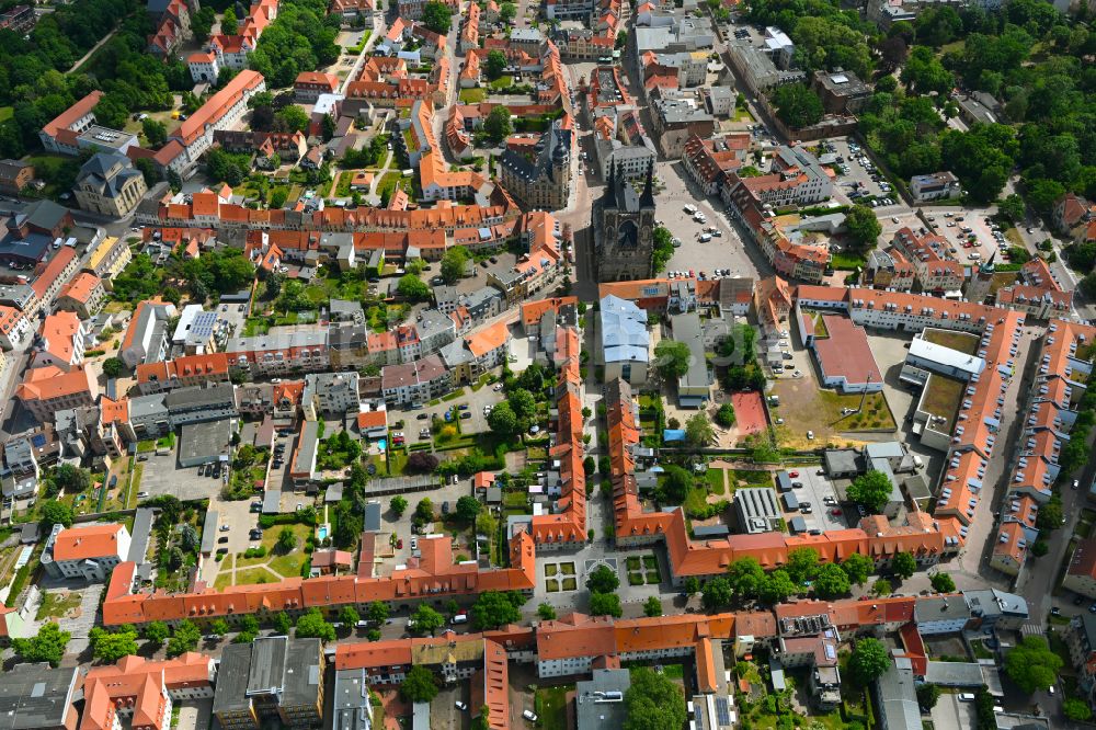 Luftaufnahme Köthen (Anhalt) - Altstadtbereich und Innenstadtzentrum in Köthen (Anhalt) im Bundesland Sachsen-Anhalt, Deutschland