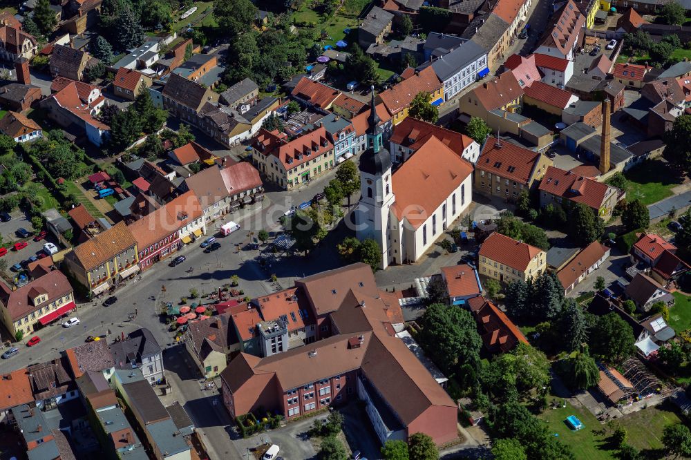 Luftaufnahme Lübbenau/Spreewald - Altstadtbereich und Innenstadtzentrum in Lübbenau/Spreewald im Bundesland Brandenburg, Deutschland